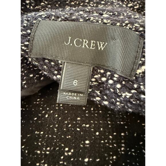 J Crew Tweed Boucle Moto Zipper Detail Jacket Black White 6 - Picture 6 of 7